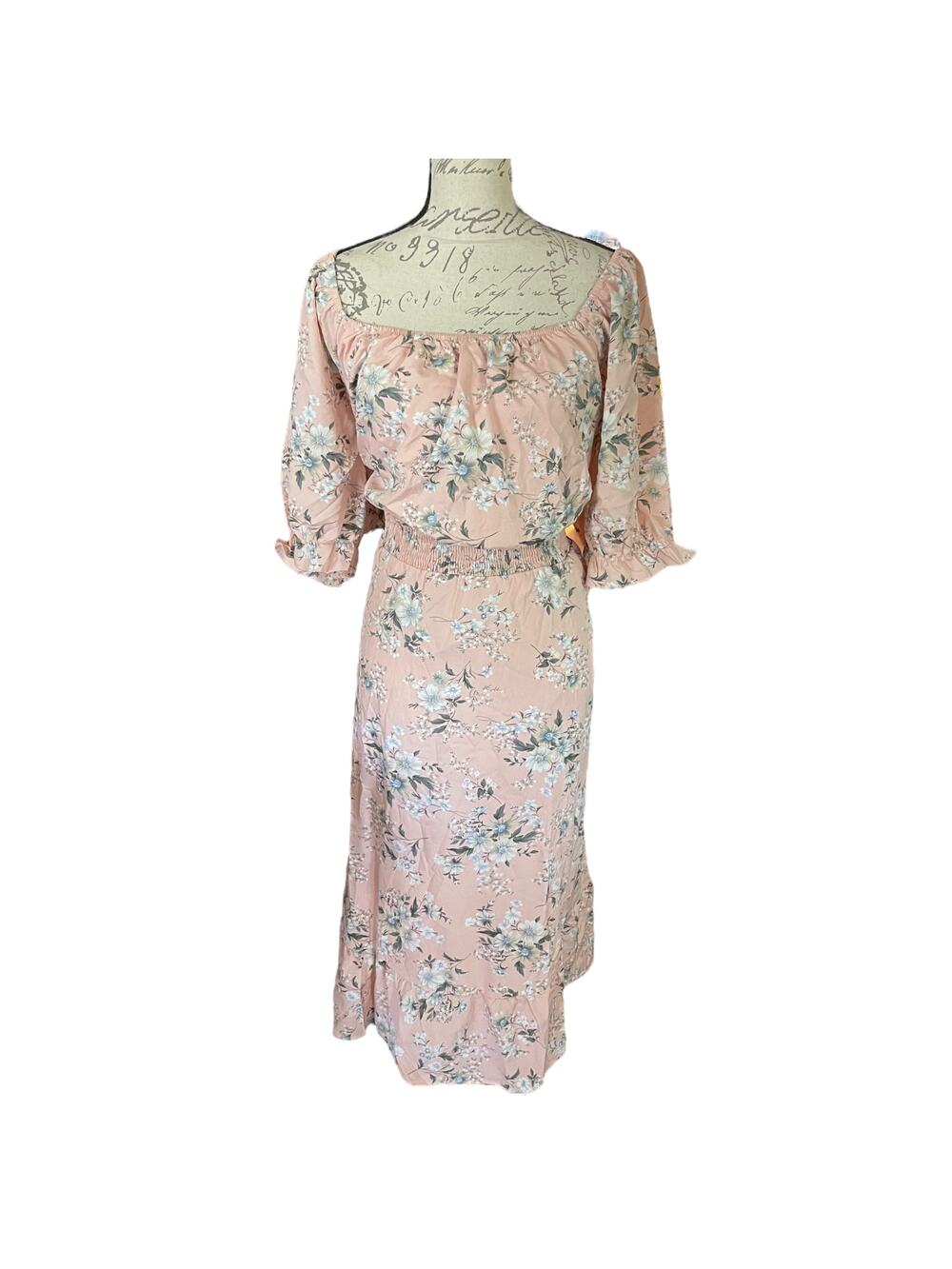 Bloomchic Plus Size Pink Floral Boho Midi Dress Size 26